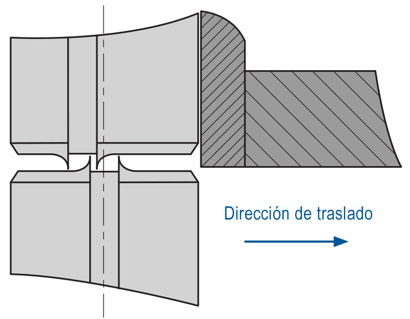 Figura 5: Algunos Pasadores Elásticos Ranurados tienen pequeñas «protuberancias» de material que pueden provocar atascos en los alimentadores automáticos (exageradas con fines demostrativos)